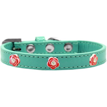 PET PAL Red Rose Widget Dog CollarAqua Size 10 PE855049